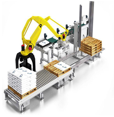 Box Egg Cartoon Fully Automatic Robot Palletizing System Bag Palletizer 25 Kg